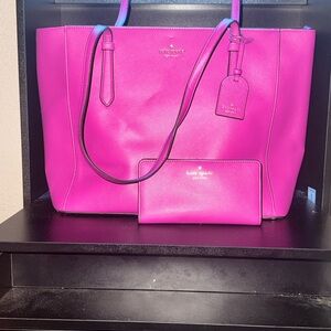 Kate Spade Vibrant Pink Tote and Wallet Set